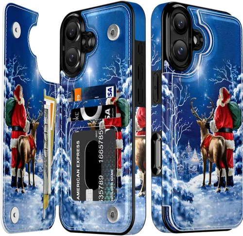 Vista 143 de LETO para iPhone 15 Pro Funda tipo cartera - Tapa tipo folio con patada - Diseños de moda - Tarjetero - Funda protectora para mujeres y niñas - 6.1