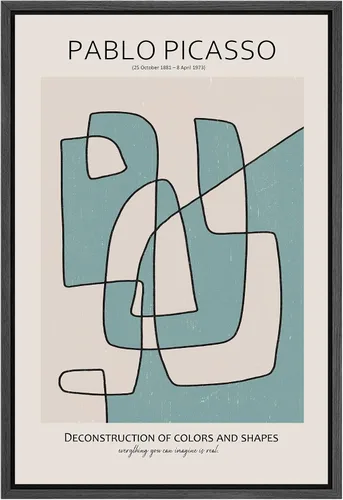 Vista 9 de SIGNLEADER Lienzo enmarcado para pared, paisaje pastel abstracto negro, naturaleza, ilustraciones de área silvestre, arte moderno, decorativo