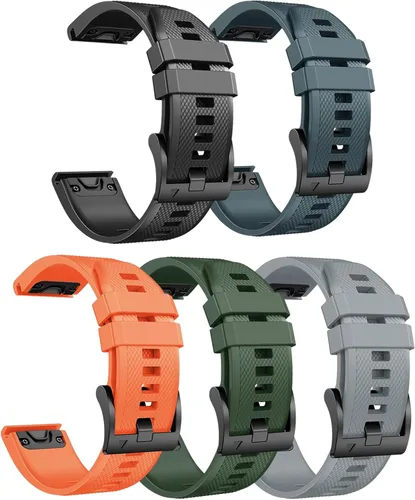 Vista 8 de ANCOOL Correa de reloj para Fenix 7X/Fenix 6X/Fenix 5X/Fenix 8 de 1.96 pulgadas, bandas de ajuste rápido de 1.024 in, compatibles con reloj Verde