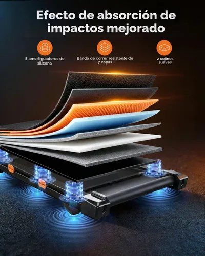 Vista 6 de Caminadora con 15% de inclinación automática, caminadora debajo del Black with Blue & Orange