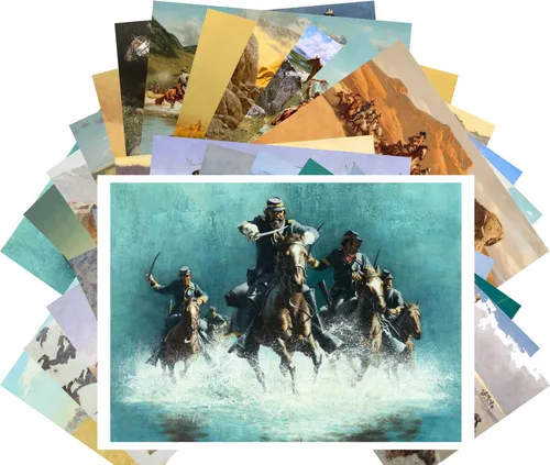Vista 8 de PIXILUV Postales vintage 24 piezas Western Vintage película cartel salvaje oeste vaqueros indios acción