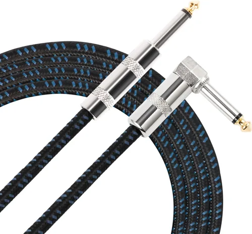 Vista 12 de Donner Cable TRS de 6 pies, cable de conexión estéreo equilibrado, resistente, sin zumbido de 1/4 pulgadas, ángulo recto macho a cable recto TRS