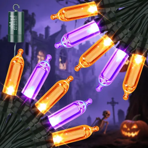 Vista 12 de LYHOPE Luces de Navidad a batería, 33 pies, 100 luces LED de Navidad, impermeables, 8 modos, funciona con pilas, para exteriores e interiores, árbol