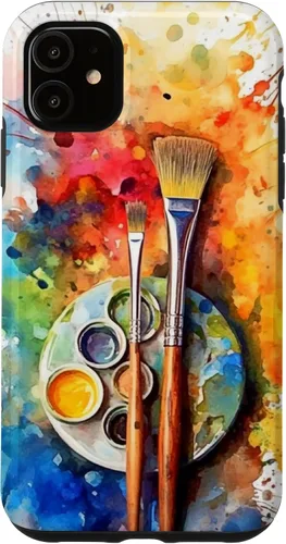 Vista 8 de Watercolor Paints Paleta y pincel pintor artista caso para iPhone 17