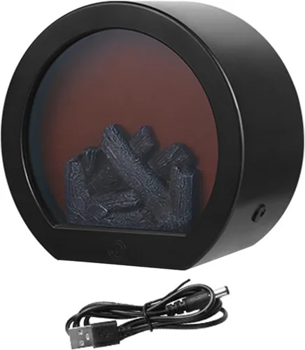 Vista 9 de Hilitand Faroles de chimenea, linternas decorativas portátiles recargables por USB, simulación llevada linterna LED sin llama