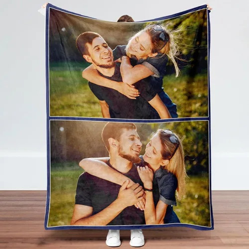 Vista 9 de Manta personalizada con imagen, regalos para novio, novia, manta de fotos personalizada para cumpleaños, aniversario, boda, Navidad