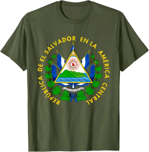 Vista 51 de Camiseta con diseño de emblema de la bandera de El Salvador