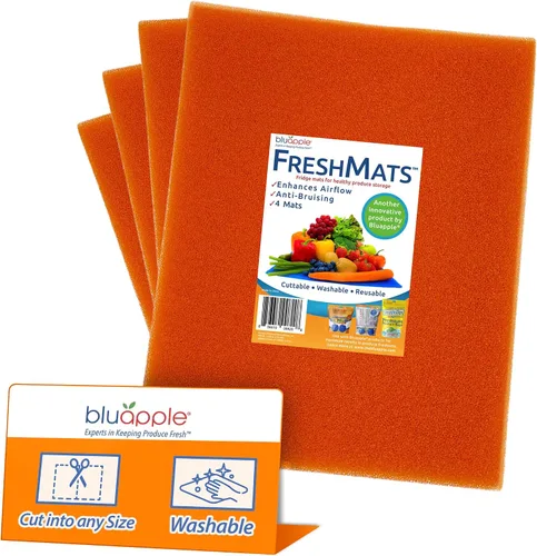Vista 11 de Bluapple FreshMats, forro para contenedor de refrigerador, tapetes para cajón de refrigerador, forro extensor de vida útil del cajón para verduras