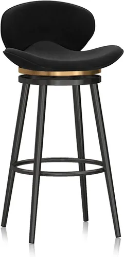 Vista 13 de Taburete de bar moderno con Patas de Metal Negro, giratorio de 360 grados, cómodo y tapizado, ideal para el hogar, bar, cocina, isla, comedor o Pub