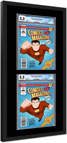 Vista 54 de Poster Palooza Marco de cómics con paspartú para 1 cómic de grado CGC, CBCS o PGX, marco de cómic de bronce para cómic de 8.125 x 13 pulgadas