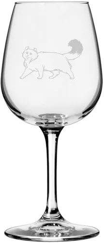 Vista 31 de Copa de vino de 12.75 onzas con temática de gato abisinio grabada para todo uso