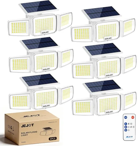 Vista 11 de JEJOT Paquete de 6 luces solares con sensor de movimiento para exteriores, impermeables, 270° de ángulo amplio, 3 modos, luces solares de pared