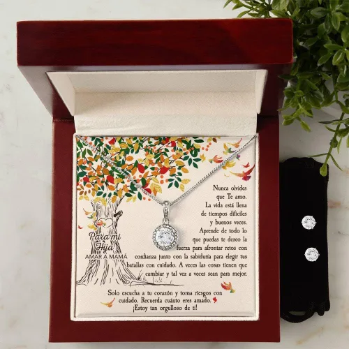 Vista 5 de Lampara De Amor Eterno Para Mi Hija En Español - A Mi Hermosa Hija - Collar De Amor Eterno, Un Regalo Unico Para El Amor De Mi Vida, Regalos De Amor