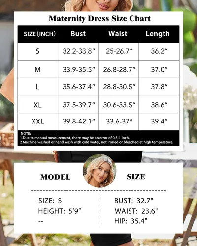 Vista 6 de LAISHEN Vestidos de maternidad para mujer, manga corta, vestido ajustado de verano, ropa de embarazo para baby shower, boda, sesión de fotos