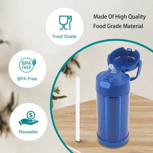 Vista 5 de Pajitas de repuesto compatibles con Thermos Funtainer botella de agua de 12 onzas (paquete de 6)