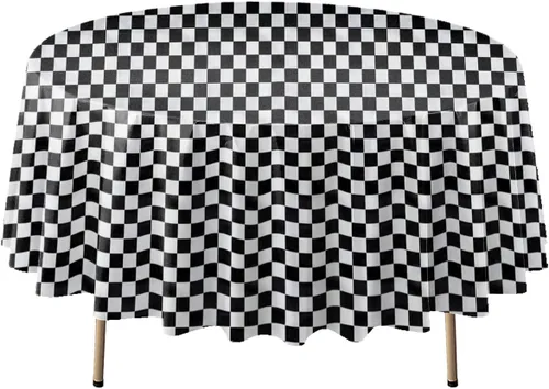Vista 18 de Party Essentials Mantel redondo de plástico desechable de 84 pulgadas, 3 unidades, color negro
