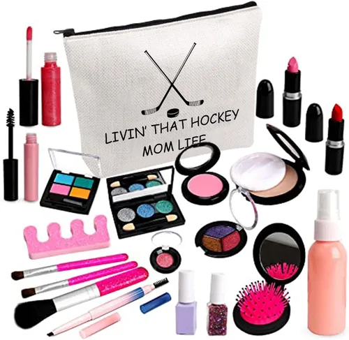 Vista 4 de BDPWSS Bolsa de maquillaje de hockey, regalos para mamá, regalo de jugador de hockey sobre hielo, regalo para mamá, entrenador de hockey, regalo