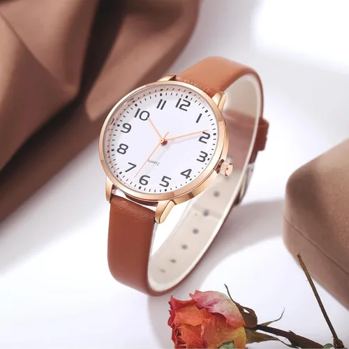 Vista 3 de IBSO Relojes de pulsera para mujer, correa de malla de cuero, caja redonda, analógico, moda