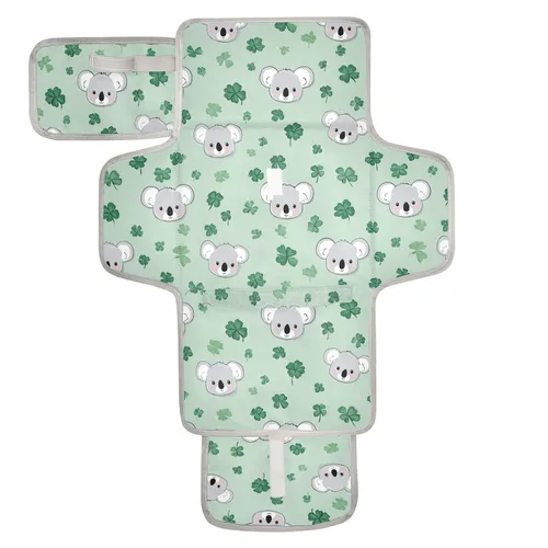 Vista 14 de Cambiador de pañales portátil con estampado de vaca beige y negro, impermeable, plegable, tapete cambiador de pañales de viaje para bebés, regalos