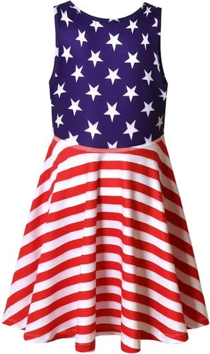 Vista 2 de Jxstar Vestidos sin mangas para niñas, ropa casual de verano para niños pequeños