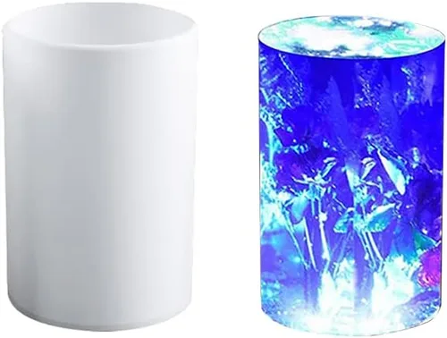 Vista 13 de Katutude Paquete de 5 moldes para velas cilíndricas, moldes de silicona 3D para velas perfumadas de bricolaje, jabón hecho a mano, cera