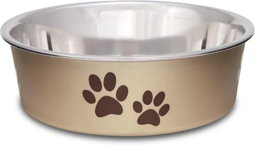 Vista 23 de Bol metálico para mascotas Bella, de Loving Pets, M, Artichoke
