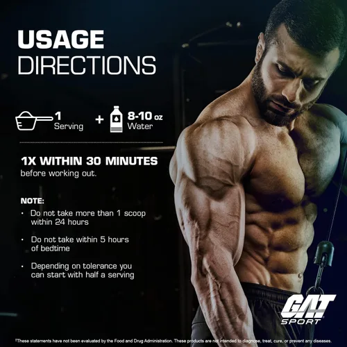 Vista 6 de GAT Sport Nitraflex - Polvo avanzado de preentrenamiento aumenta el flujo sanguíneo aumenta la fuerza y la energía mejora el rendimiento