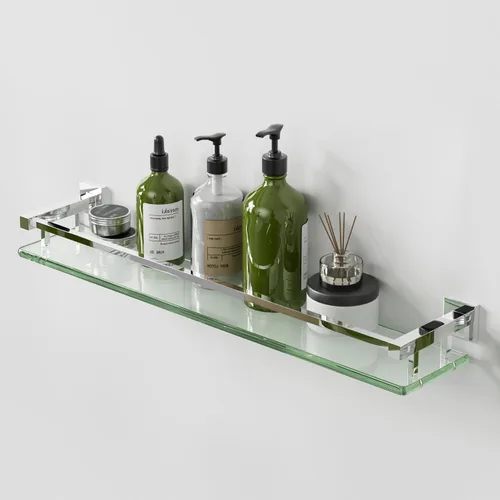 Vista 19 de Estantes de vidrio Alise para pared de baño, estante de baño de vidrio templado montado en la pared, estantes flotantes modernos que ahorran espacio