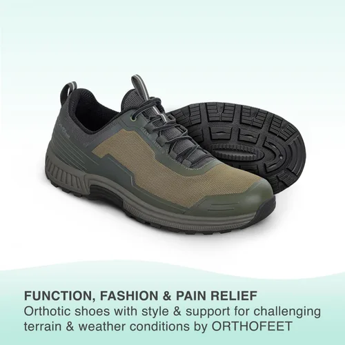 Vista 6 de Orthofeet Zapatos de senderismo ortopédicos impermeables en cascada para hombre