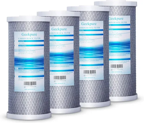 Vista 5 de Geekpure Sistema de filtro de agua para toda la casa de 10 pulgadas con 4 filtros de bloque de carbono, puerto de 4.5 x 10 pulgadas - 3/4 pulgadas