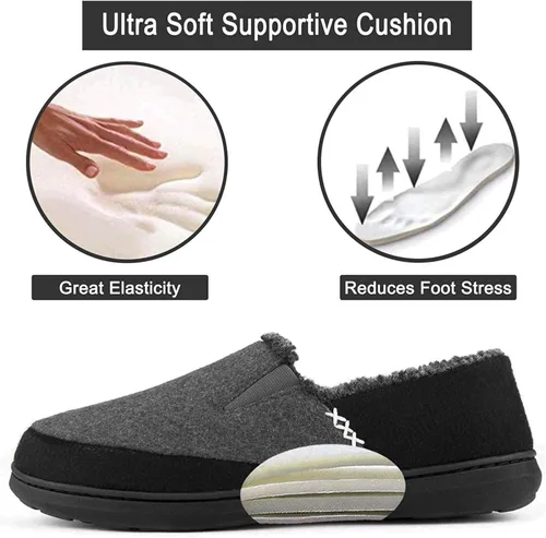 Vista 3 de Zigzagger Pantuflas de microgamuza esponjosas para hombre, estilo mocasín, para interior y exterior