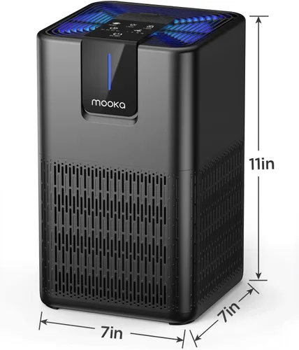 Vista 8 de MOOKA H13 - Purificadores de aire para el hogar, habitación grande, 1250 pies cuadrados, purificador de aire HEPA H13 para mascotas, polvo, olor