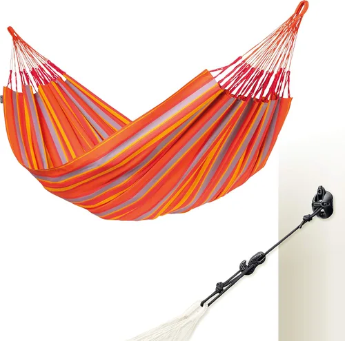 Vista 31 de LA SIESTA Brisa - Hamaca clásica colgante, hecha a mano, resistente a la intemperie, resistente a roturas para relajación en interiores y Almendra