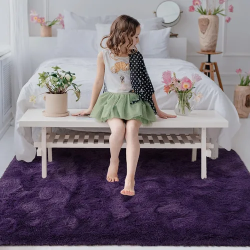 Vista 147 de Softlife Alfombra naranja para dormitorio, alfombra de felpa esponjosa para sala de estar para niñas, alfombra lanuda para niños, alfombra suave