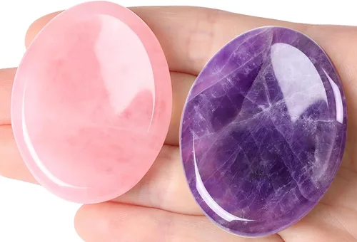 Vista 28 de QINJIEJIE Piedra de preocupación para el pulgar para la ansiedad, cristales de chakras, piedras curativas para la preocupación de los chakras