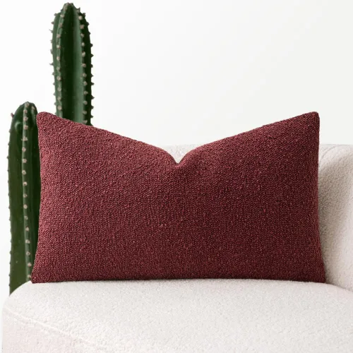 Vista 19 de MIULEE Funda de almohada lumbar con textura Boucle para cama 12x20 Beige