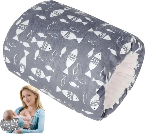 Vista 11 de Almohada de brazo de lactancia para lactancia materna y alimentación con Corrugación negra