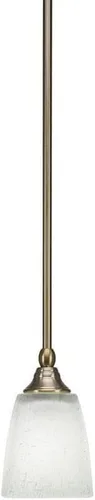 Vista 57 de Toltec Lighting Tallo Colgado Mini colgante, acabado de cobre negro, 3.5" cuadrado humo burbuja vidrio