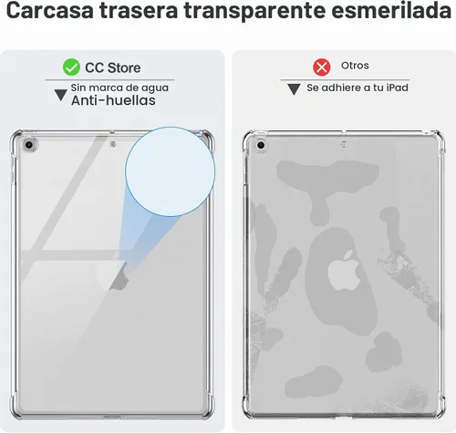 Vista 4 de Funda para iPad de 9ª/8ª/7ª generación para iPad 10.2 2021 y 2020 y 2019, transparente, transparente, a prueba de golpes, funda protectora de TPU