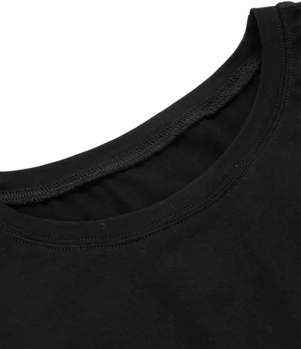 Vista 4 de SweatyRocks - Camiseta de manga corta con estampado gráfico y diseño desgastado para mujer Gesto Negro