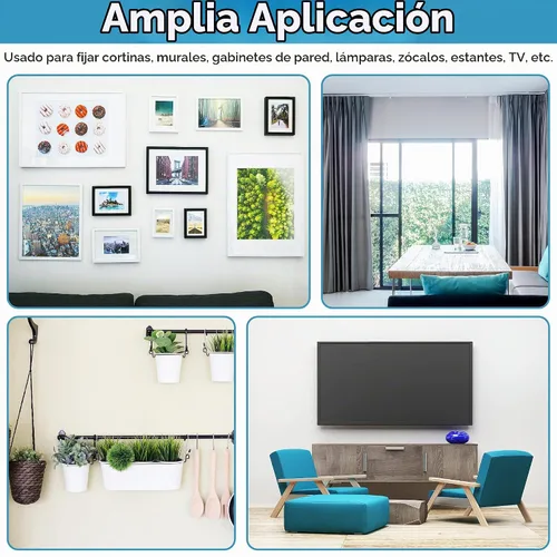 Vista 5 de Kit de anclajes y tornillos de pared en seco, 200 anclajes de pared autoperforantes y tornillos para paneles de yeso, chapa, puerta hueca, pared