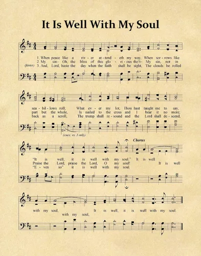 Vista 2 de It Is Well With My Soul Hymn Partituras para decoración de partituras de himno impresión de partituras musicales, póster de partituras musicales