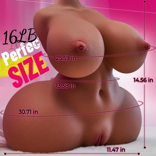 Vista 5 de Muñeca sexual BBW de 16 libras para hombres con torso integrado, masturbador masculino realista con pechos grandes, juguete sexual de tamaño real