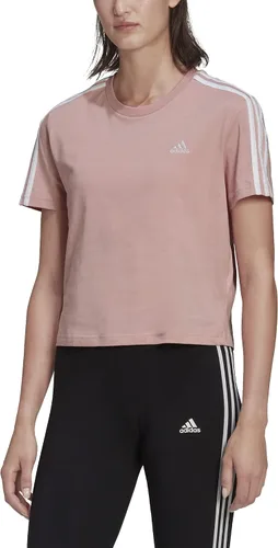 Vista 5 de adidas Camiseta corta de 3 rayas Essentials para mujer Negro-blanco