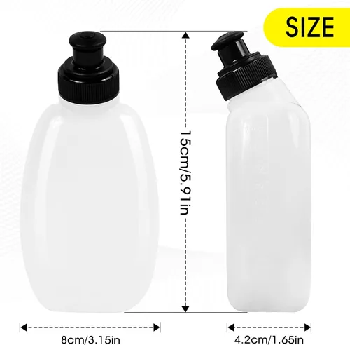 Vista 2 de Paquete de 2 botellas de agua para bicicleta sin BPA de 10 onzas y botella de agua para correr, para cinturón de hidratación, botella de agua