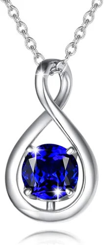 Vista 21 de FANCIME Dainty Infinity Birthstone Necklaces Sterling Silver Pendant abr-04