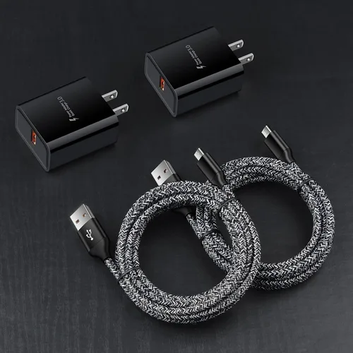 Vista 7 de Cargador rápido para teléfono Android, Quick3.0, cargador de pared rápido, cable micro USB de 6 pies compatible con Samsung Galaxy J3 J5 J7 J8 S7 S6