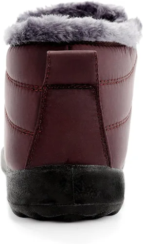 Vista 5 de VYKF Botas de nieve para mujer Botines de invierno cálidos con forro de piel antideslizantes Botas de tobillo para exteriores Botas cómodas