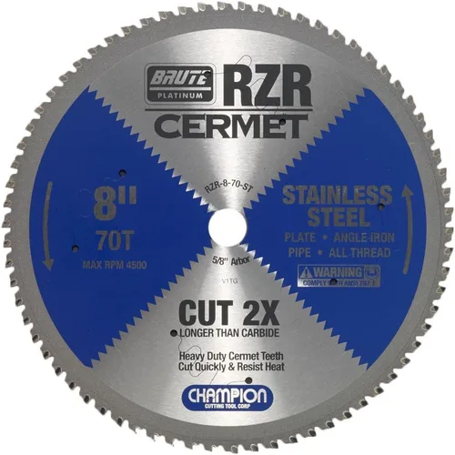 Vista 6 de Champion Cutting Tool Corp - Hoja de sierra circular de 5-3/8 pulgadas, 50T (RZR-538-50-ST), acero inoxidable