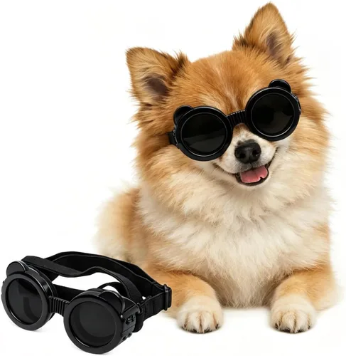 Vista 10 de Antiparras anteojos de sol para gatos o perros pequeños, Negro Negro clásico
